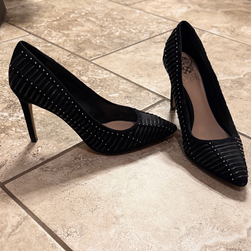 Vince Camuto Black Studded Heels